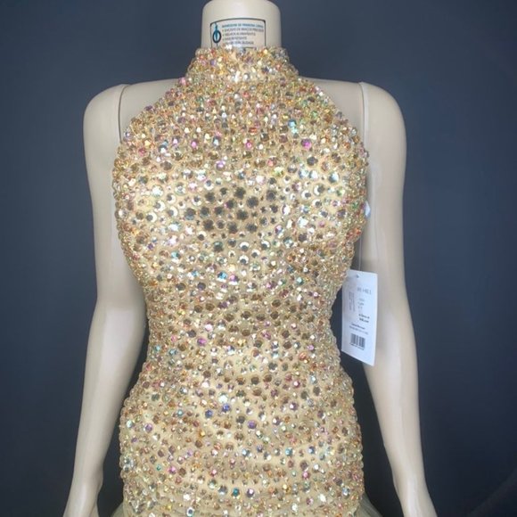 Sherri Hill 11323 Dress Gold Rare Sold Out! - Picture 5 of 5